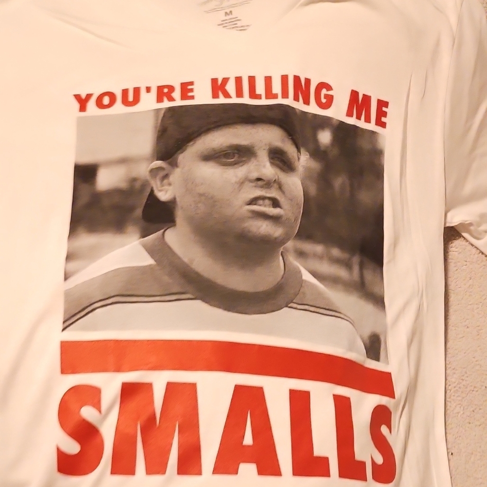 White Graphic Tee with Red Text